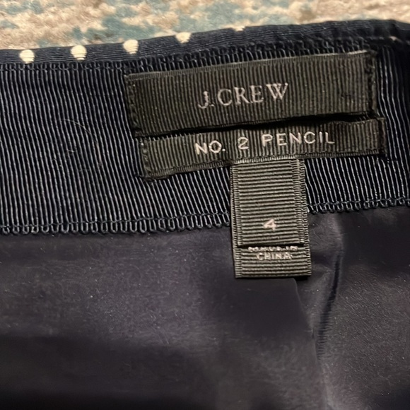 J. Crew No. 2 Pencil Skirt in Navy Polka Dot Jacquard - Picture 7 of 15
